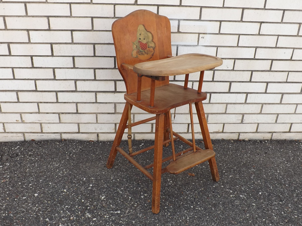 lot 12 image: Antique Wooden High Chair