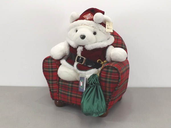 lot 22 image: 1998 Santa Bear New wTags & Chair