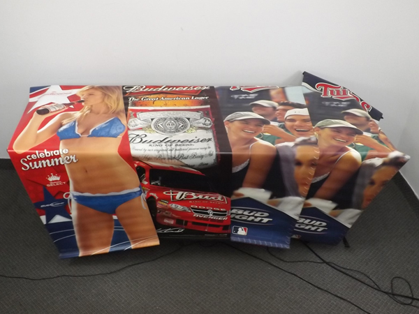 lot 29 image: Four Large 2-Sided Banners MN Twins Vinyl Displays