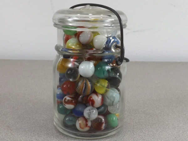 lot 32 image: Untouched Jar of Vintage Marbles