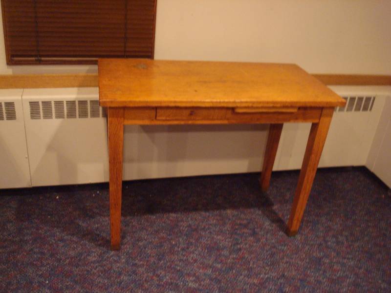 lot 20 image: Vintage Wood Desk, Some Wear...