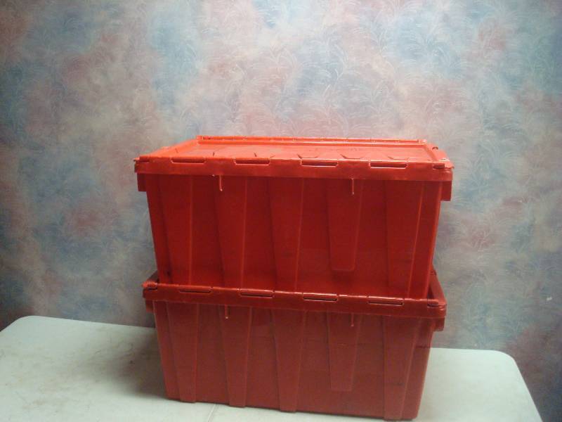 lot 40 image: Pair Of Thick Plastic Storage Containers With...