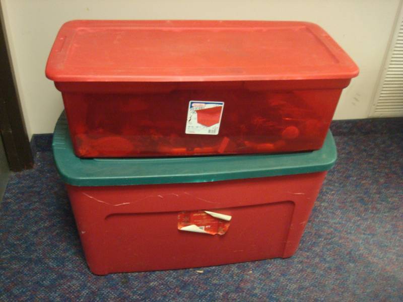 lot 46 image: Two Large Storage Bins, Have Items Inside, Th...