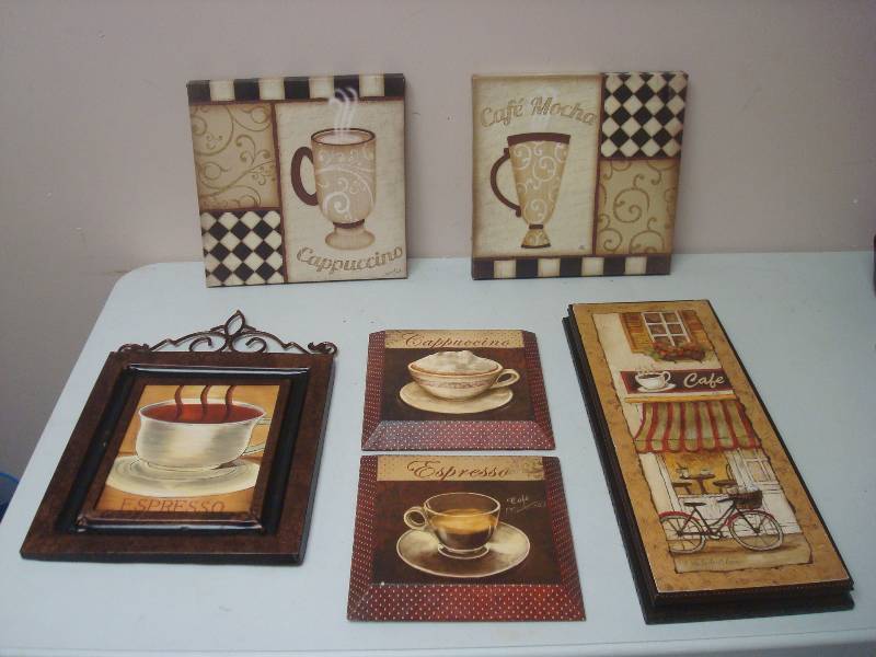 lot 59 image: Lot Of Coffee Themed Kitchen Decor Pictures...