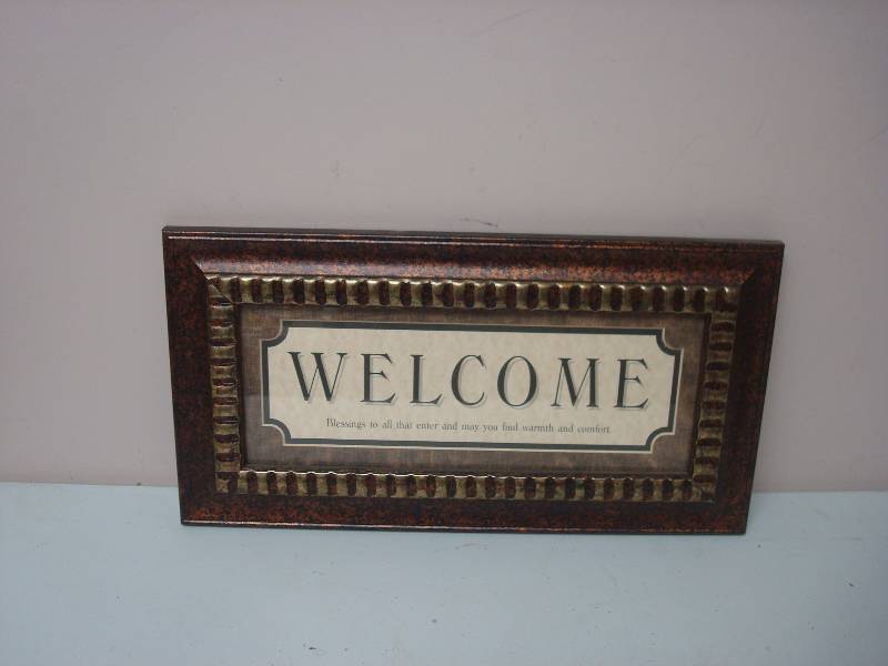 lot 61 image: Framed Welcome Picture...