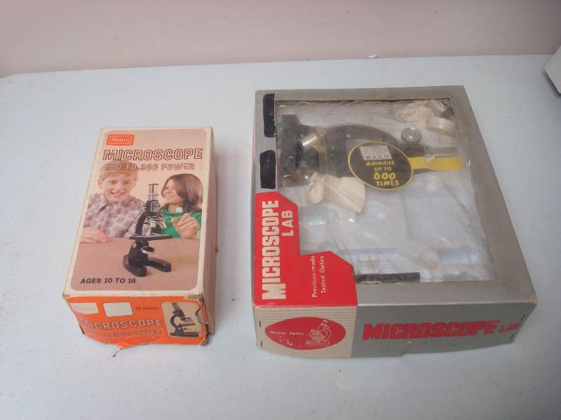 lot 86 image: Pair Of Vintage Microscopes, Untested, Show W...
