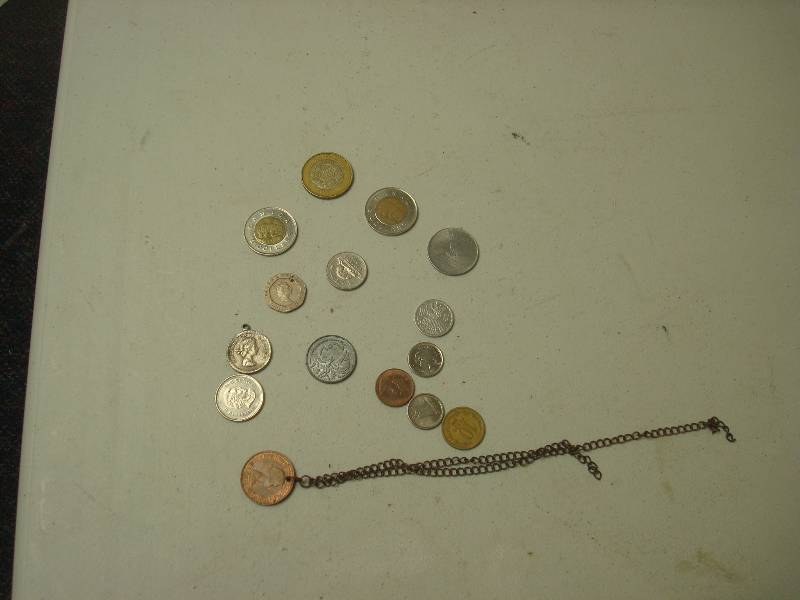 lot 90 image: Lot Of Foreign&nbspCoins, Necklace...