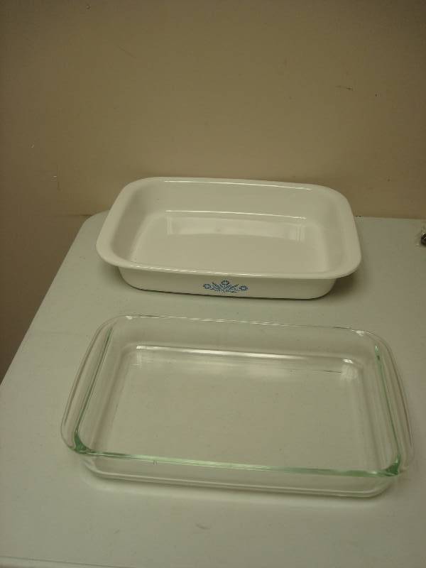 lot 102 image: Pair Of Large Casserole&nbspDishes, Corning ...