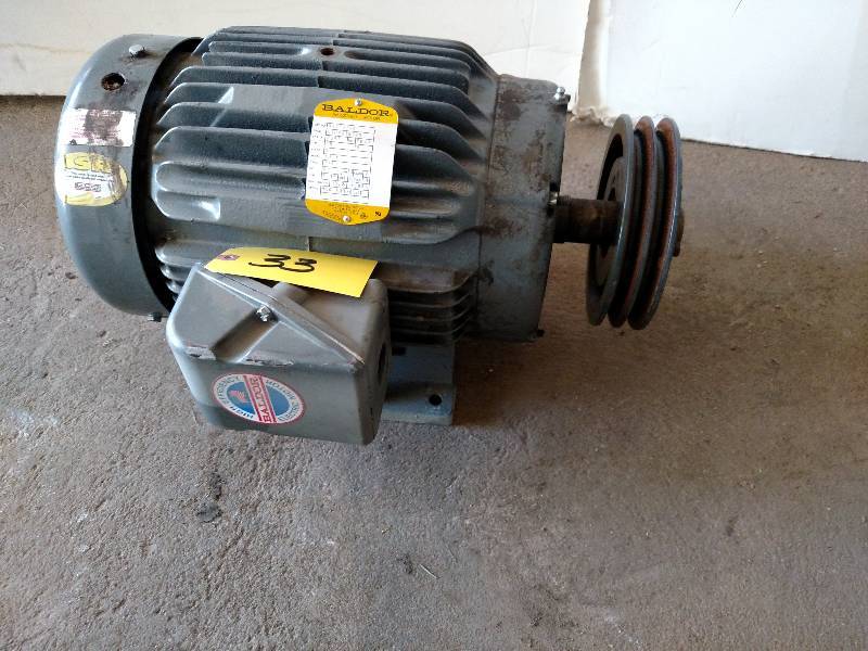 Baldor 15 hp. Motor, 1760 RPM, 200 ...