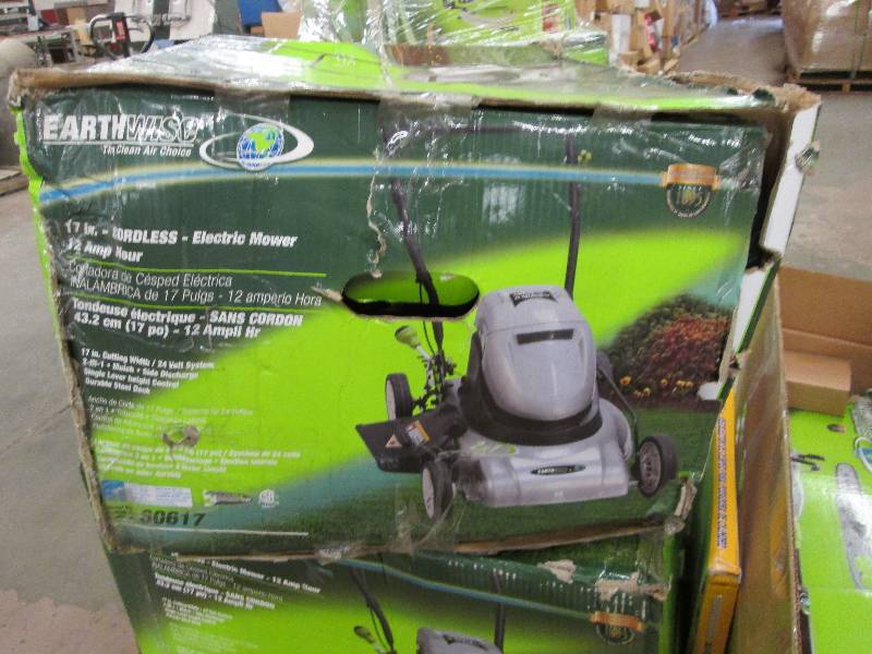 Earthwise 17-Inch Cordless Electric Lawn Mower, Silver Gray