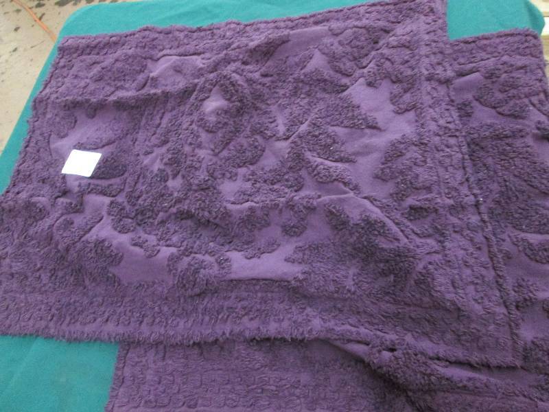1 pair Purple Chenile Bed Pillow Sh...