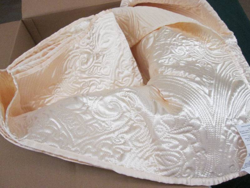Yellow-gold Quilted Satin Queen Bed...