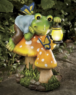 Solar Frog and Butterfly open box, butterfly off of mushroom Retail $49.95