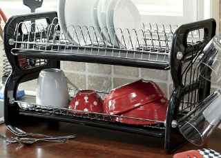 2-Tier Dish Rack black open box Retail $34.99