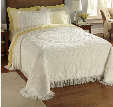Savannah Chenille Bedspread�White ...