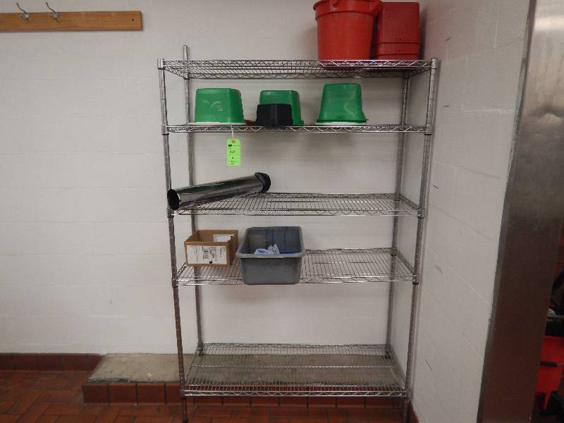 lot 2 image: Metal Shelf with Misc. Buckets