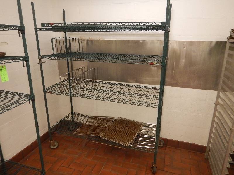 lot 33 image: 2 Metal Shelves with Misc Racks