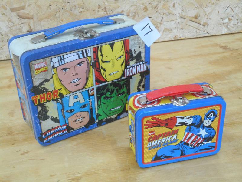 lot 17 image: Marvel Super-Hero Tin Lunchbox With...