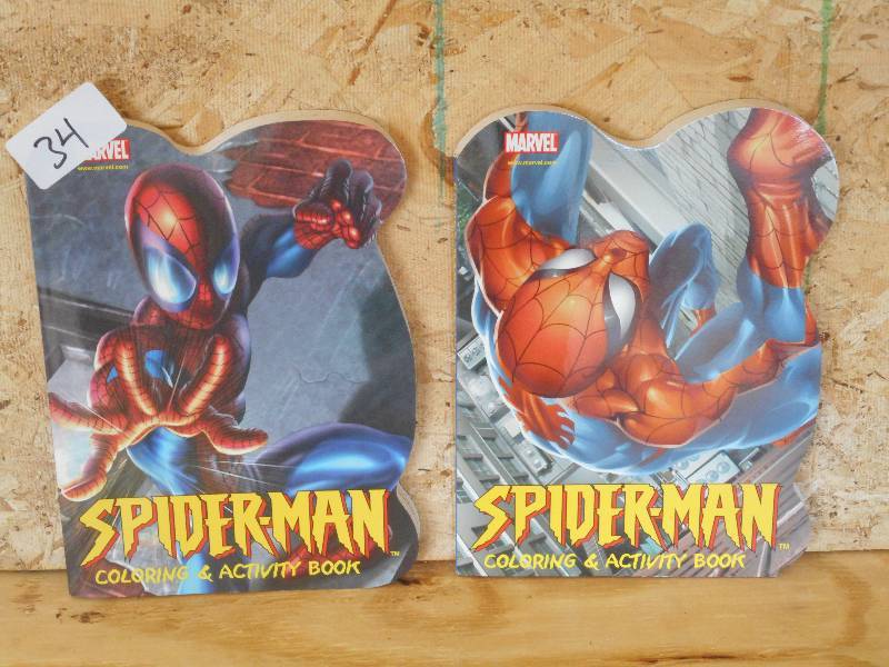 lot 34 image: (2) Unused Spider-Man Coloring & Ac...