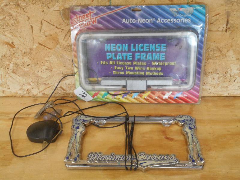 lot 72 image: (2) Lighted License Plate Covers ...