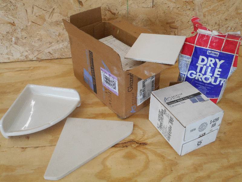 lot 88 image: Box Of Glazed 6x6 Tile With Grout &...