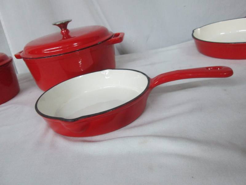 Chef's Mark 6pc. Porcelain Enamel Cast Iron Cookware Set July High