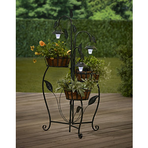 lot 42 image: Alcove Solar-Lighted 3-Tier Planter