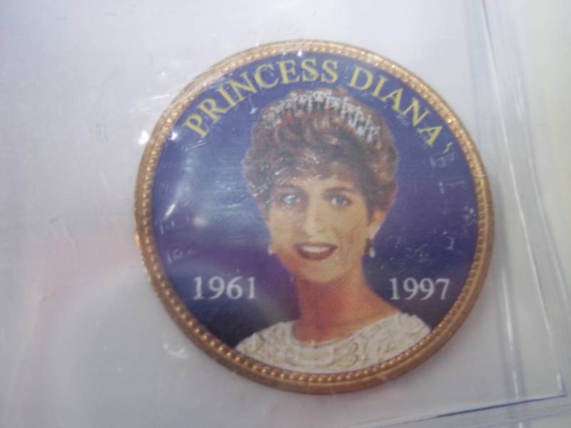 Colorized British Penny Princess Diana 1961-1997