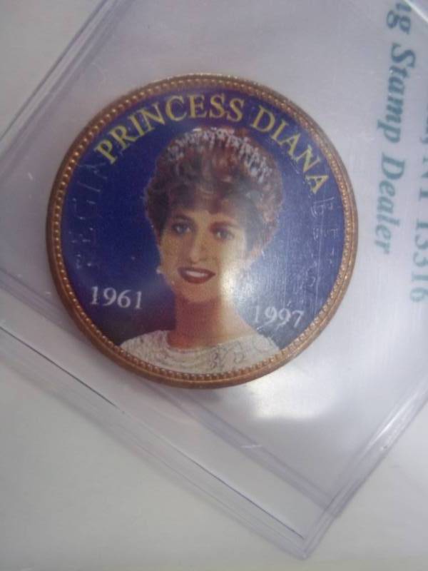 Colorized British Penny Princess Diana 1961-1997