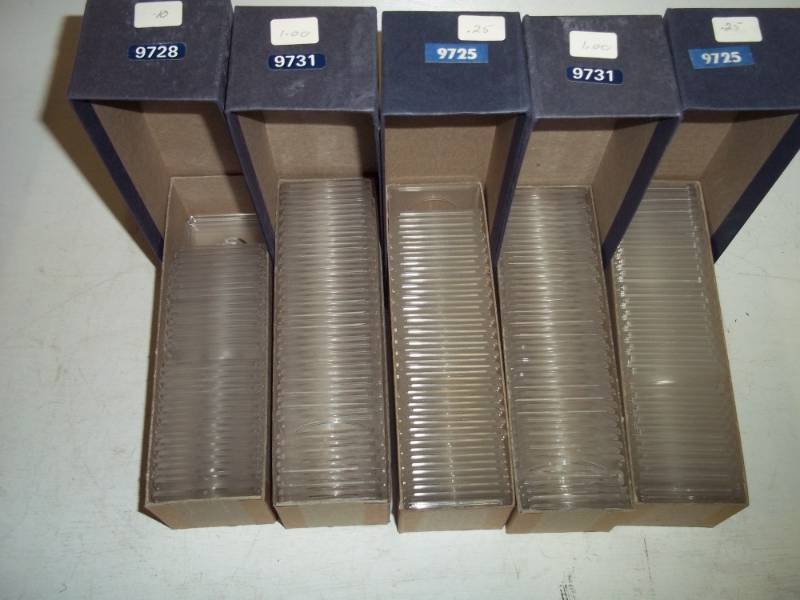 5 Boxes of Plastic coin mounts 2 x 2