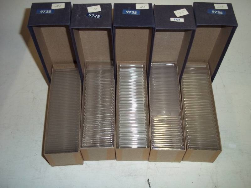 5 Boxes of Plastic coin mounts 2 x 2