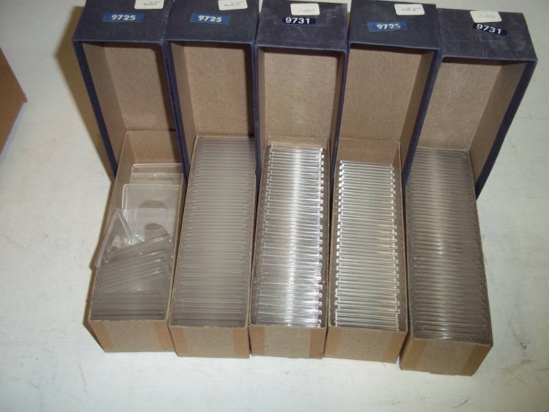 5 Boxes of Plastic coin mounts 2 x 2
