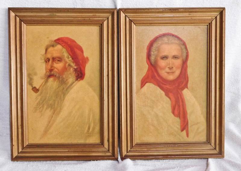 lot 33 image: 2 vintage Framed items