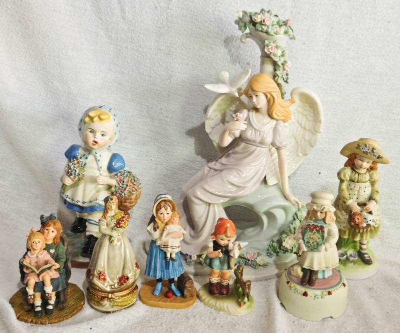 lot 70 image: assorted girl and angel dcor figurines please see photos
