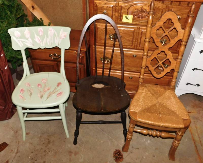 lot 97 image: lot of three vintage chairs