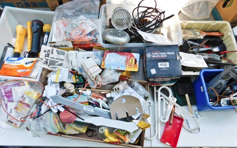 lot 108 image: table lot of garage tools and assorted items please see photos