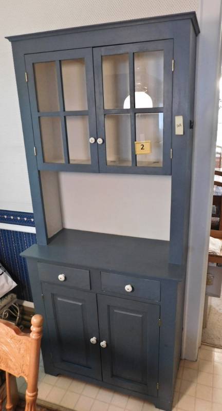 lot 2 image: vintage kitchen partry hutch window doors  75 x 34