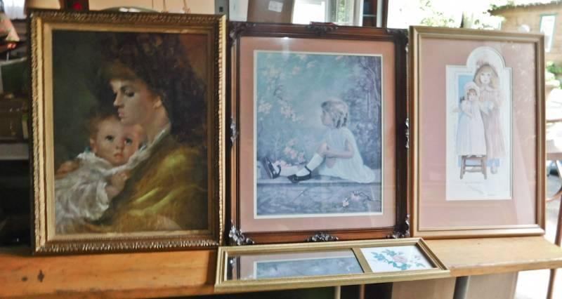 lot 124 image: 4 large vintage framed prints