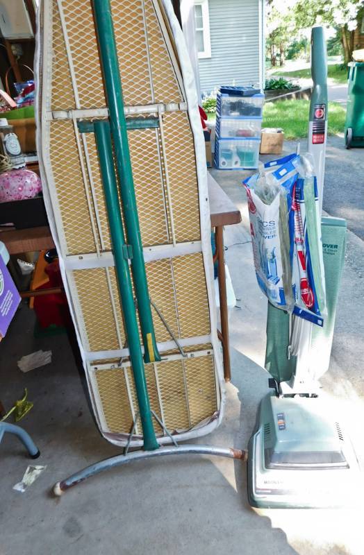 lot 185 image: Vintage ironing board and vaccum