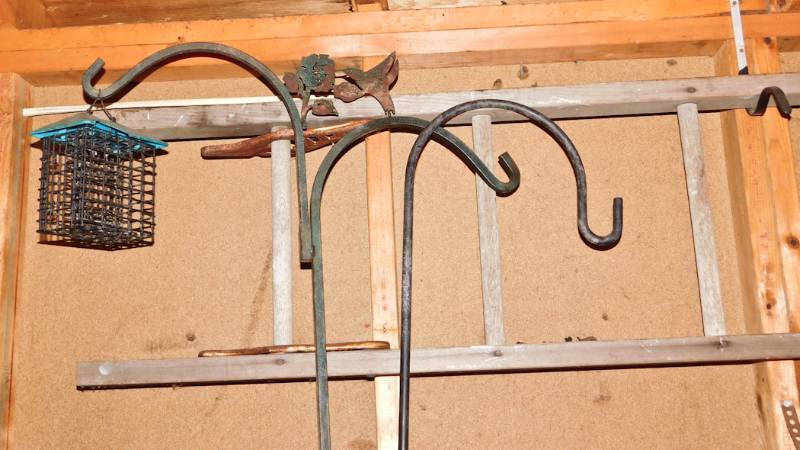 lot 235 image: 2 metal Shepards hooks for garden