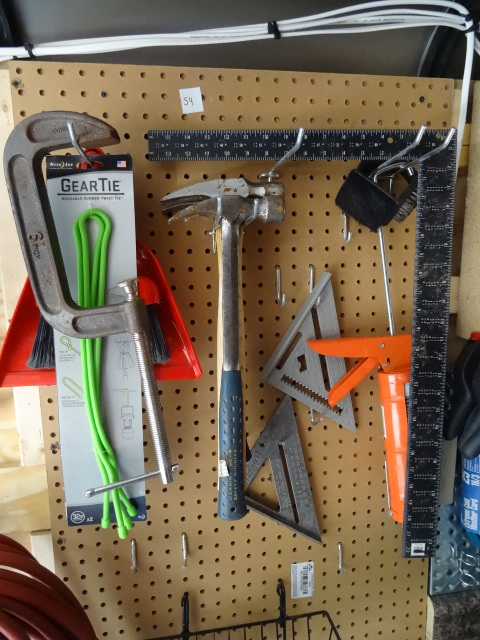 lot 54 image: 3 Hammers, Squares, Caulking Gun,