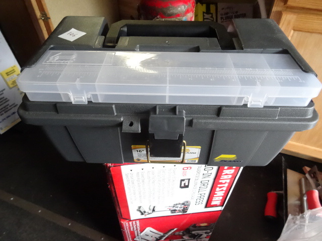 lot 106 image: Plano Tool Box with Misc Plumbing