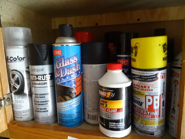 lot 122 image: Cabinet Full of Misc Auto Chemicals