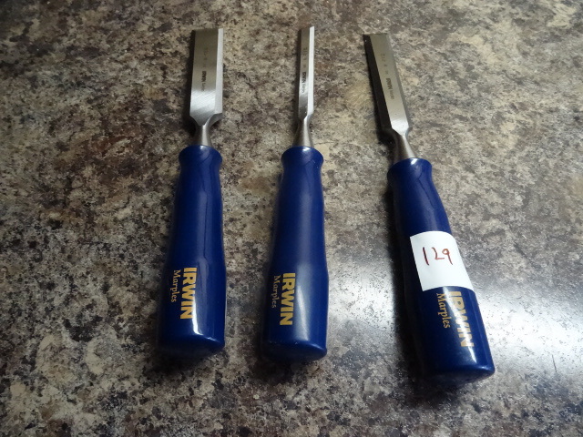lot 129 image: 3 Piece Irwin Chisel Set New