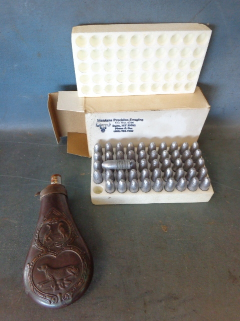 lot 17 image: 1 Box Of .45 Cal. Lead Bullets & Black Powder