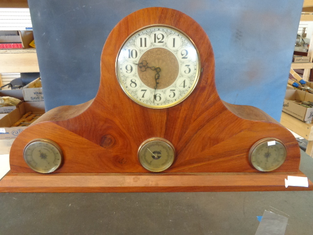 lot 25 image: Homemade Wood Clock With Gauges