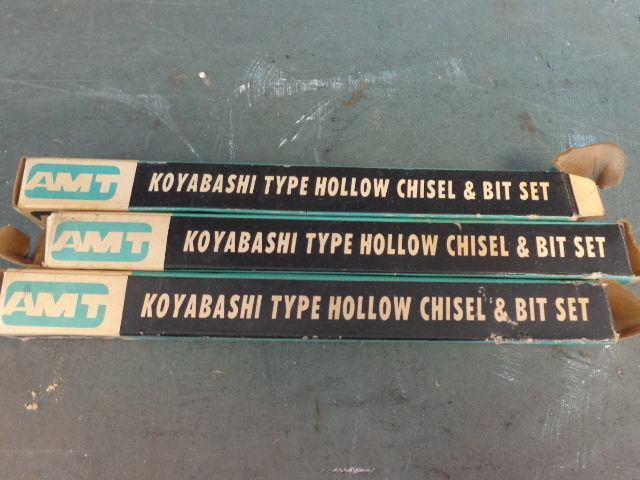 lot 64 image: 3 Koyabashi Type Hollow Chisel & Bit Sets