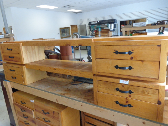 lot 97 image: Wood Drawers with goodies