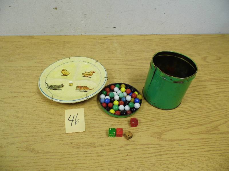 Tin w Marbles - Childs Plate