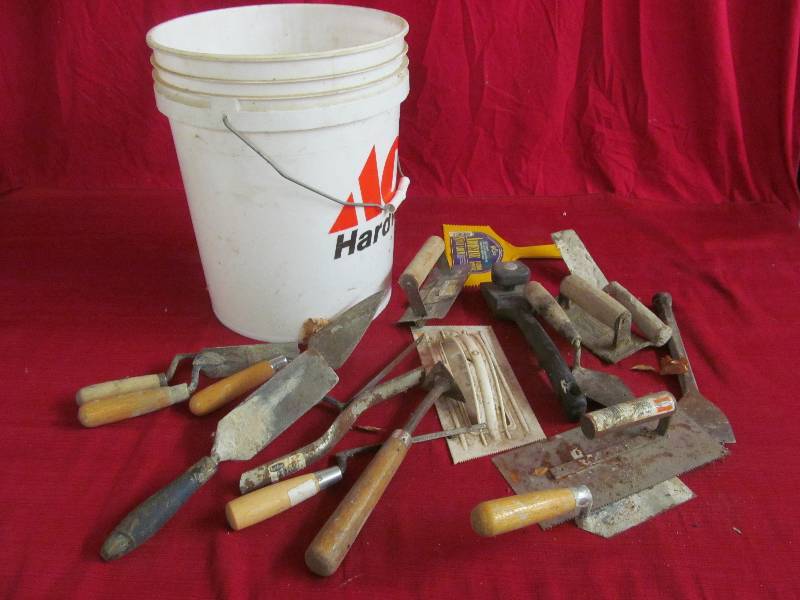 Ace Hardware bucket, trowels